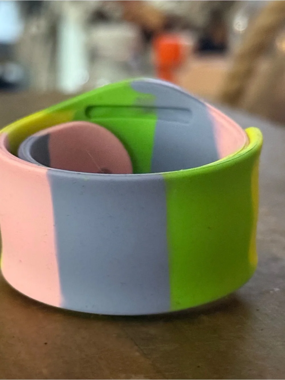 Finesse multicolor silicone slap band analog watch